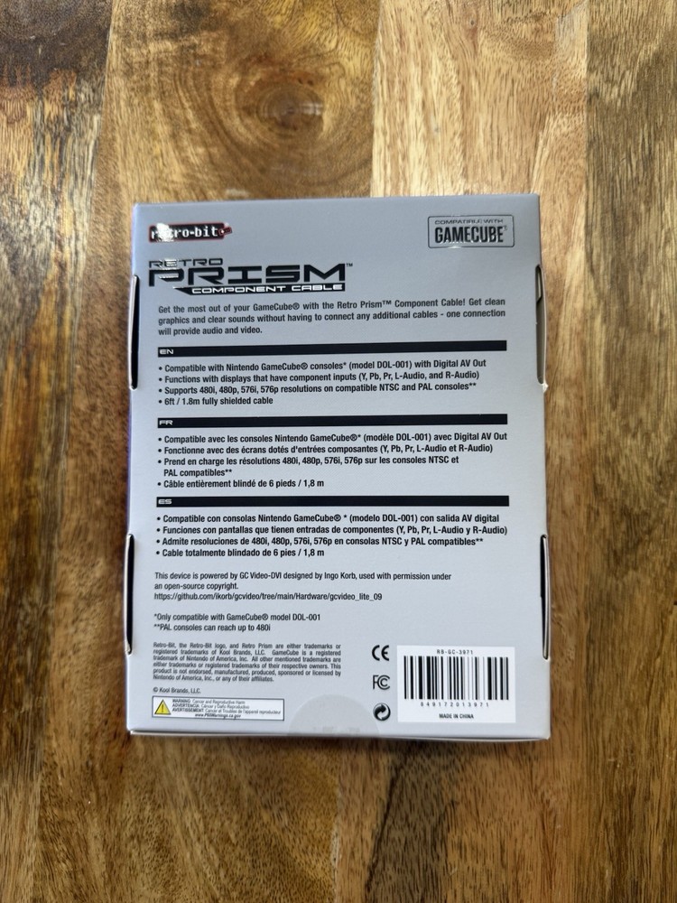 Retro-Bit Retro Prism Component Cable for Nintendo GameCube