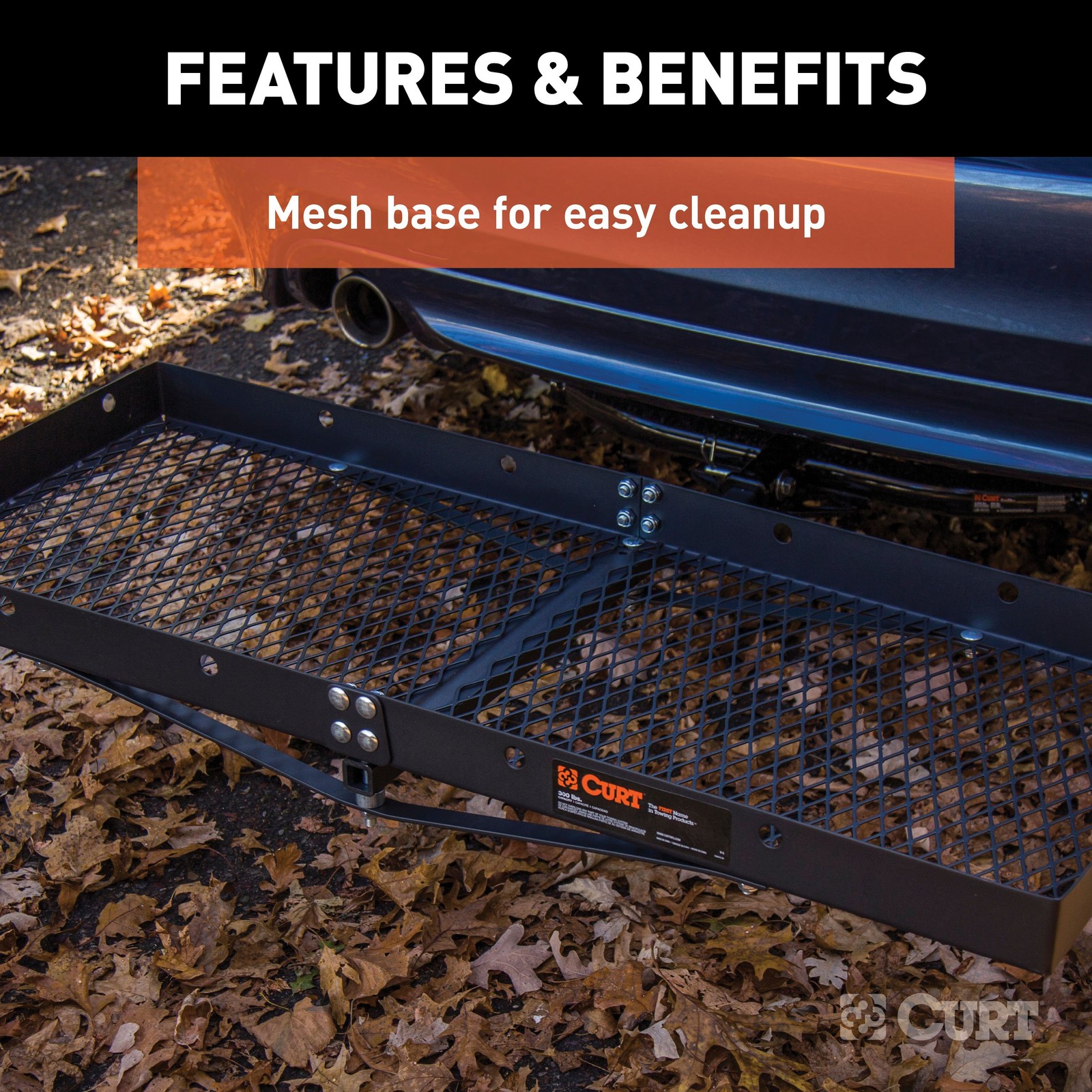 48 x 20" Tray-Style Hitch Cargo Carrier (Fixed 1-1/4" Shank w/ 2" Adapter) 18110