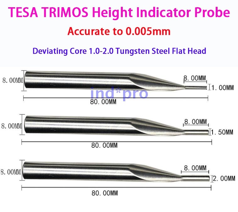 Deviating Core 1.0-2.0 Tungsten Head 1 PC New TESA TRIMOS Height Indicator Probe