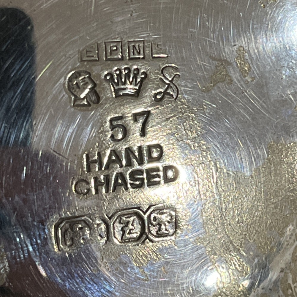 Vintage Hand-Chased EPNS Silver-Plated 4-Piece Tea Set with Grapevine Pattern