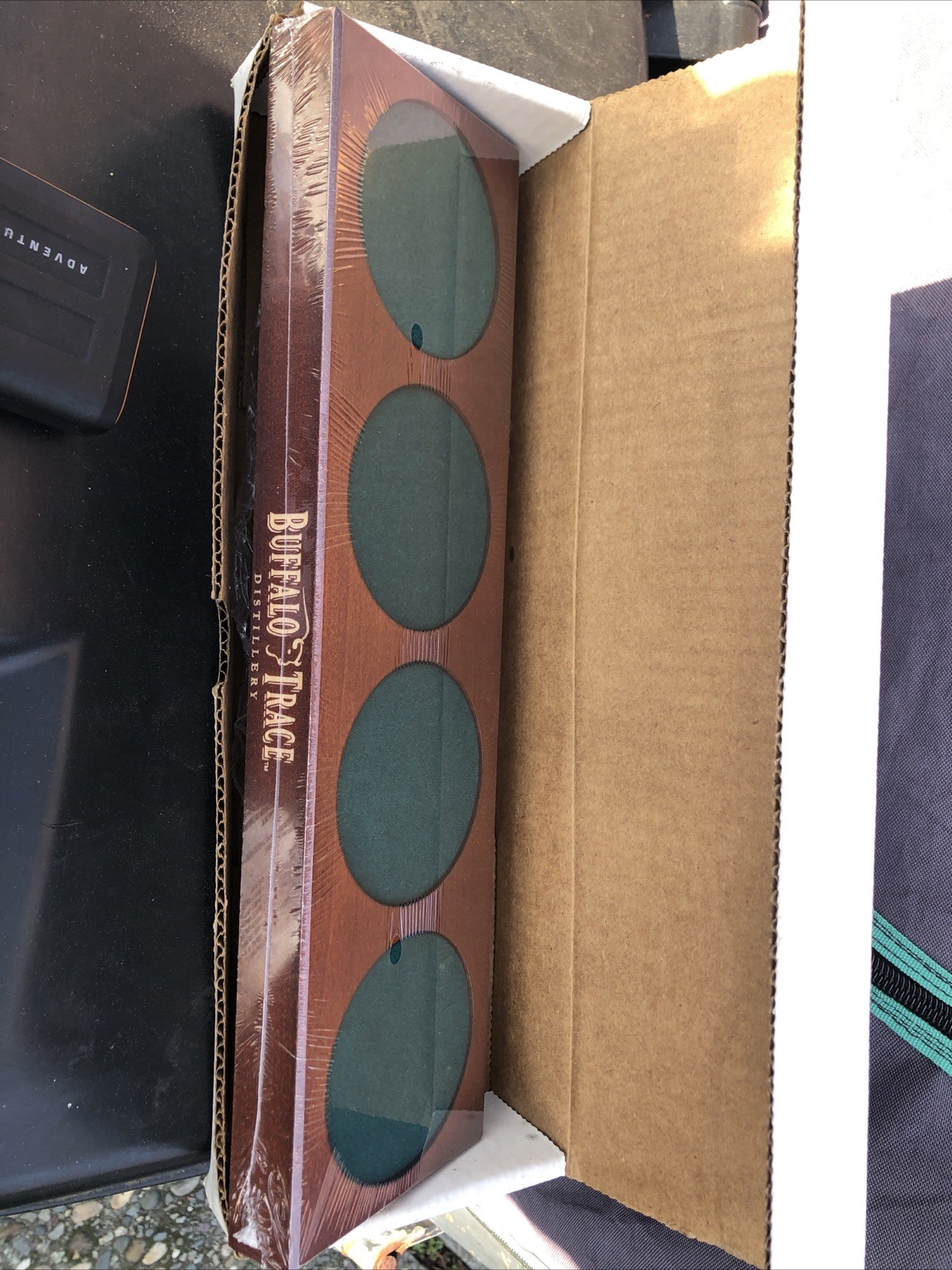 Buffalo Trace Bourbon Distillery Flight Holder Display Advertisement Piece Nib