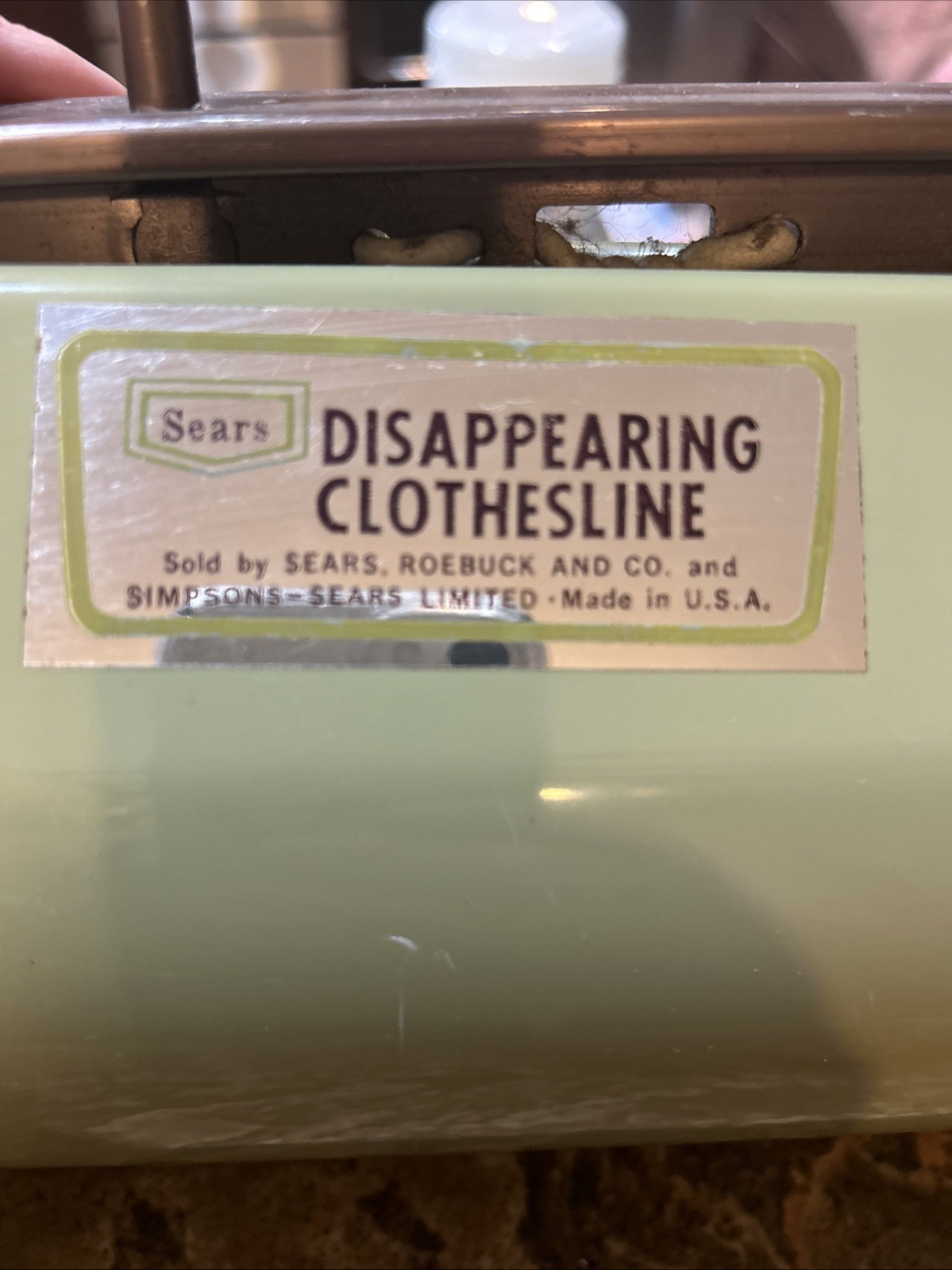 Vintage Antique Sears Disappearing Clothesline