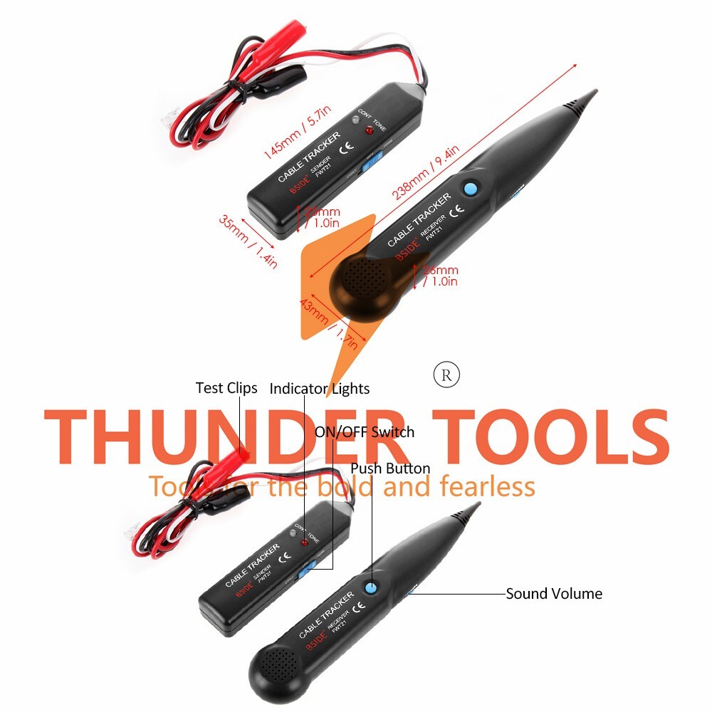 Thunder Tools BSIDE Telephone Line Detector Line Finder Network Cable