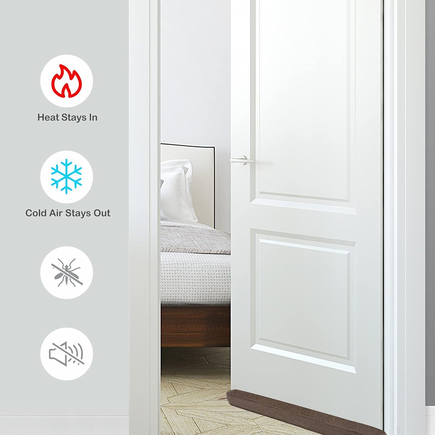 KAKICLAY 32-48" Weighted Draft Stopper Heavy Duty Sound Proof Door Draft Blocker