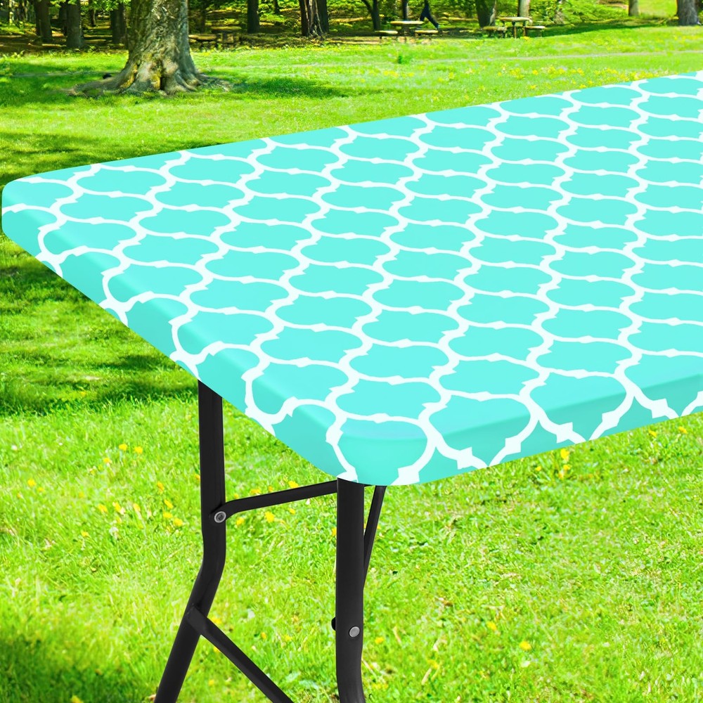 Smiry Rectangle Picnic Table Cover, Waterproof 96" x 30" (Rectangular), Teal