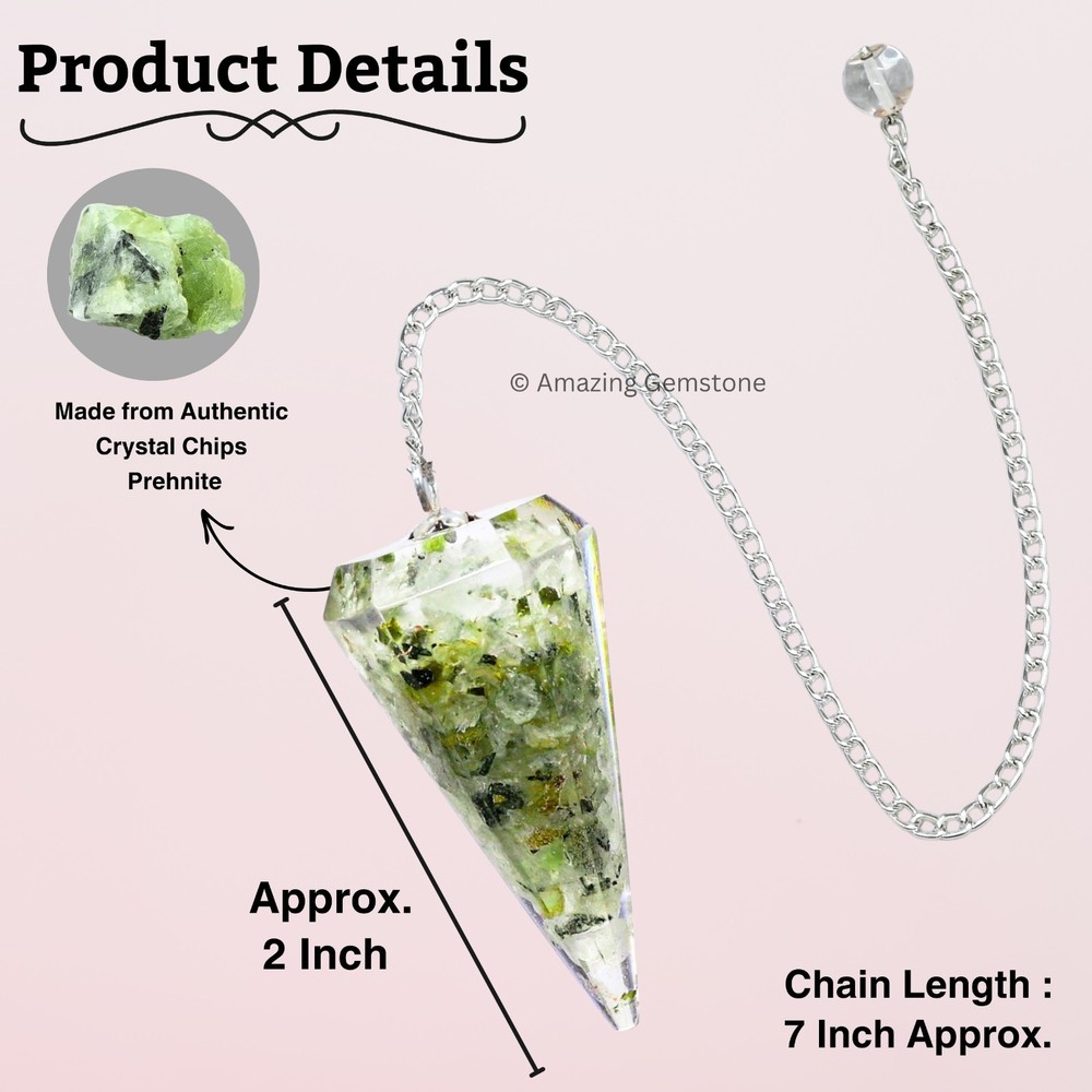 Prehnite Orgone Crystal Pendulums