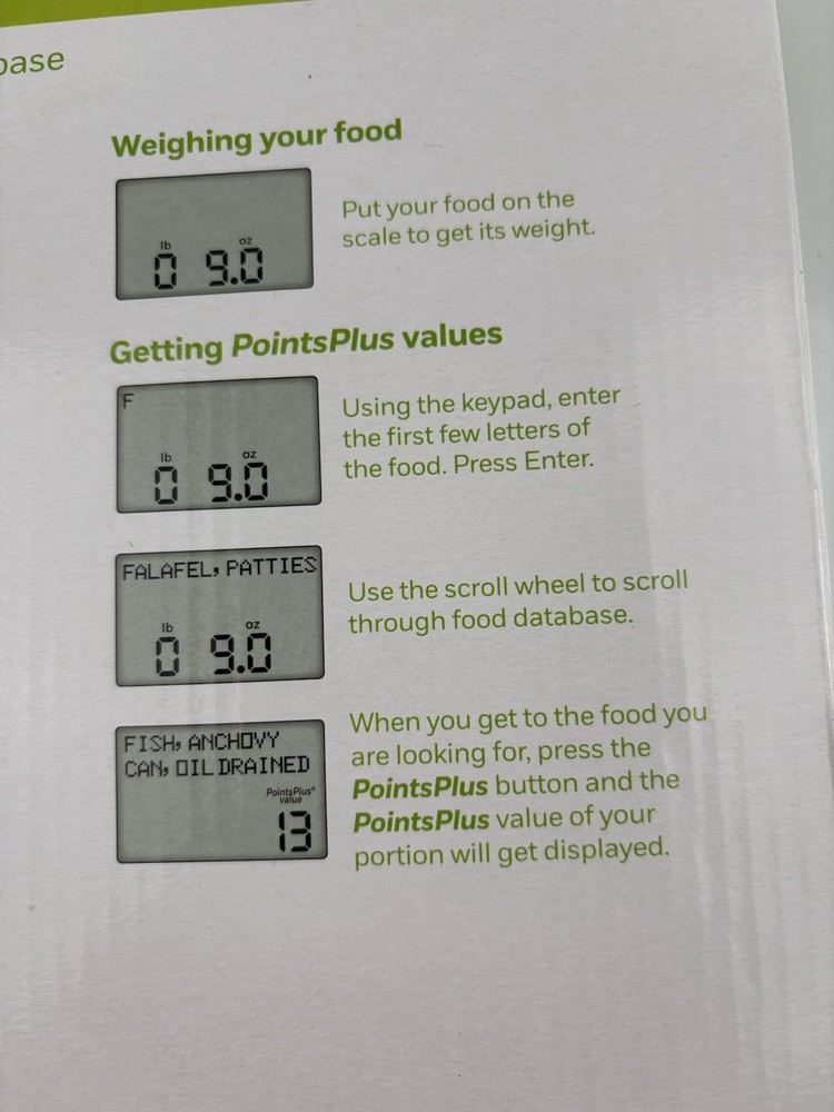 Weight Watchers Electronic Food Scale with Point Plus Values Database New