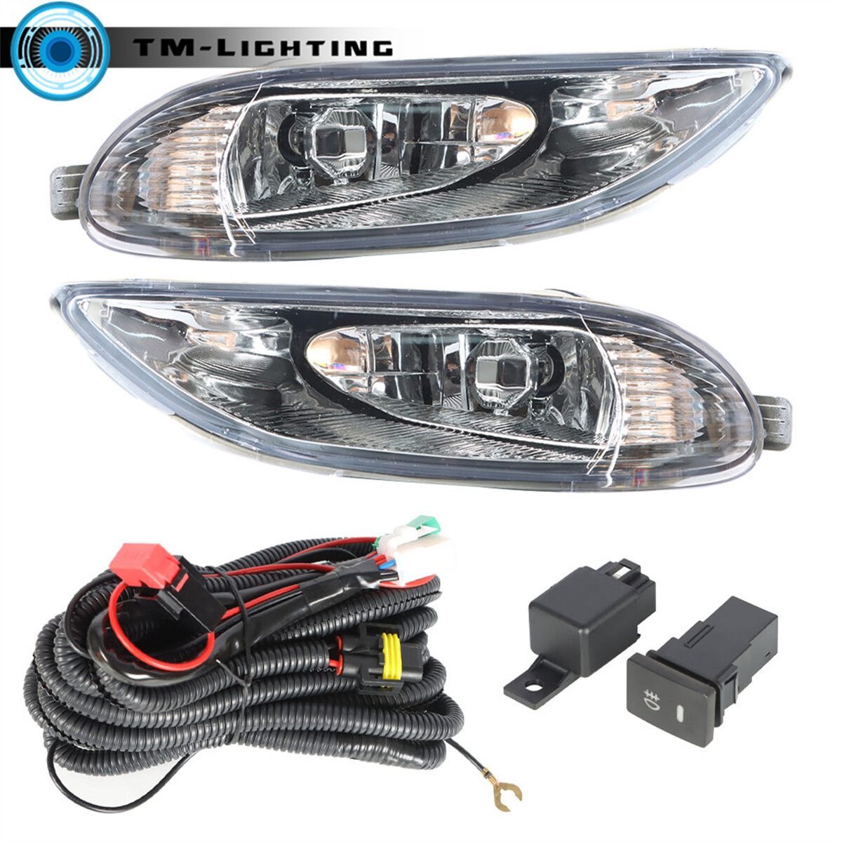 For 2005-2008 Toyota Corolla Pair of Fog Light Lamp Assembly w/Switch+Wiring Kit
