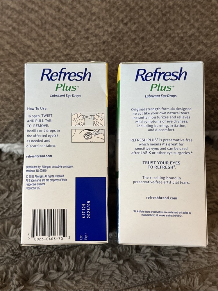 Refresh Plus Lubricant Eye Drops 70 Vials (0.4 mL) Exp. 09/2026 - 2 Pack