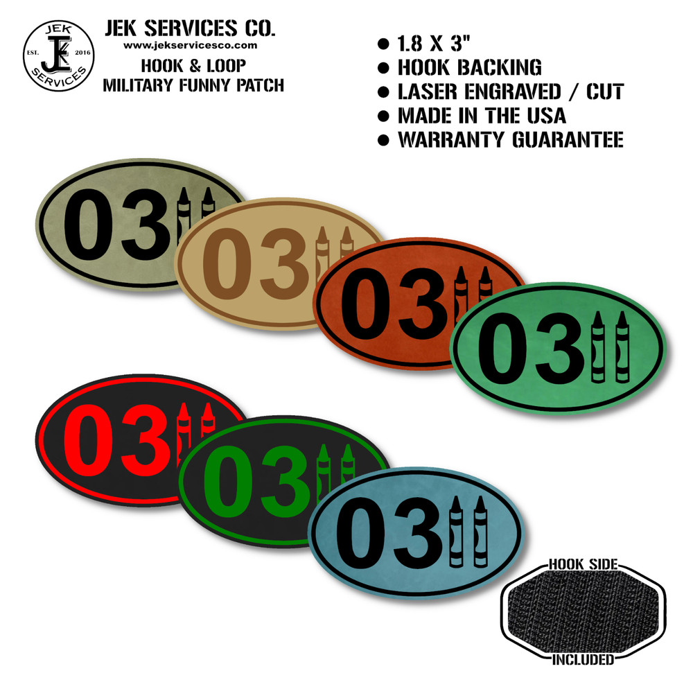 Funny 0311 USMC Infantry Grunt Engraved Morale Patch, 1.8" x 3" Hook & Loop