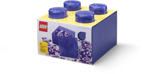 LEGO Stackable Storage Brick with 4 Knobs, Violet with a Glitter Top Lid [New To