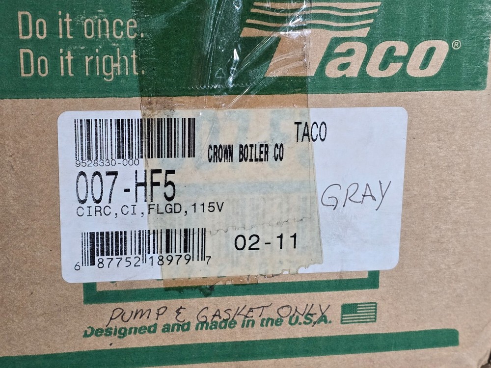 Taco 007-HF5 Circulator Pump "Gray"