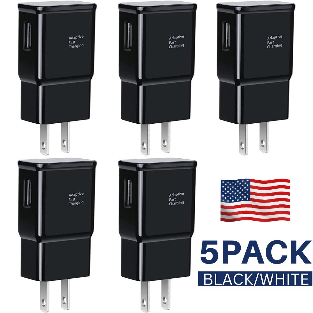5Pack Lot Adaptive Fast USB Wall Charger Block Power Adapter For Samsung Android