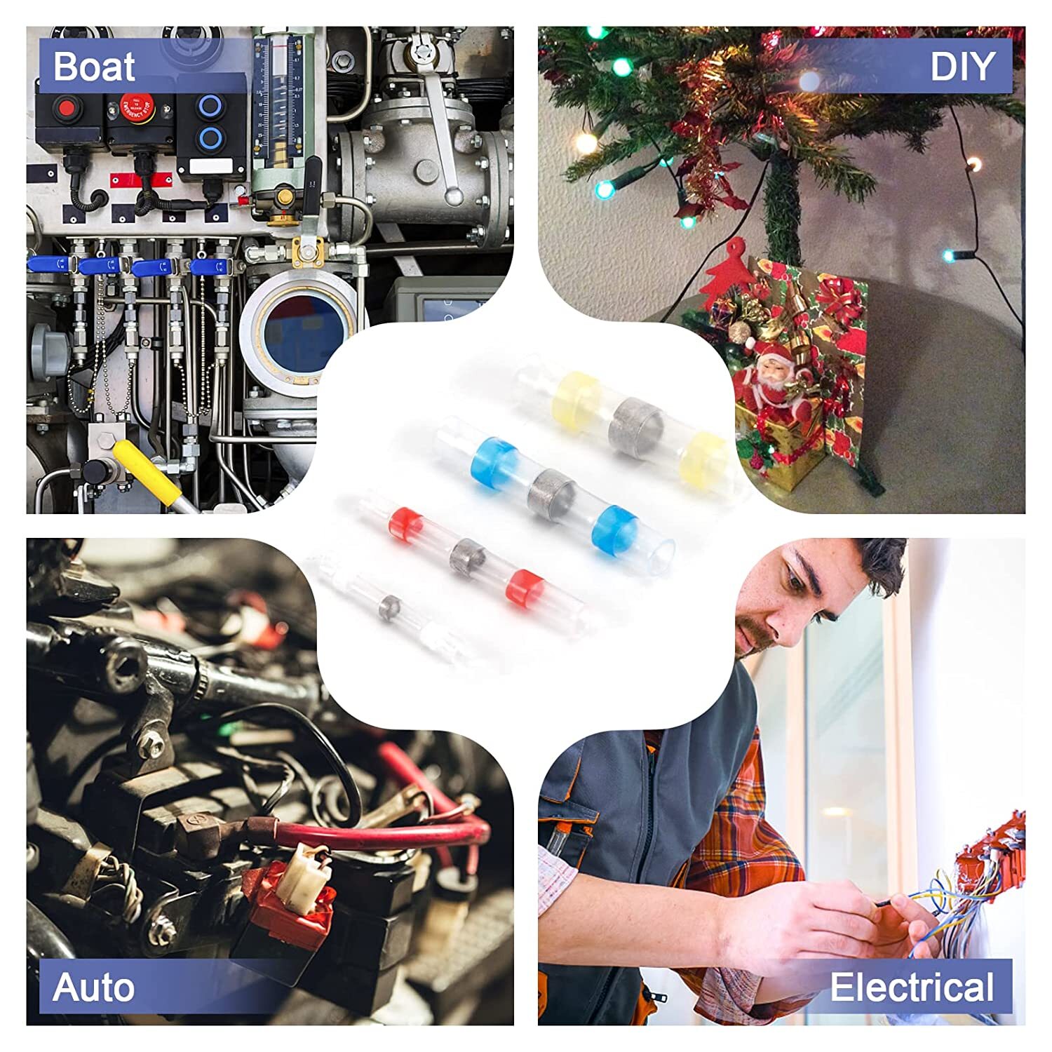 150PCS Solder Sleeve Seal Heat Shrink Butt Wire Connectors Terminals Waterproof