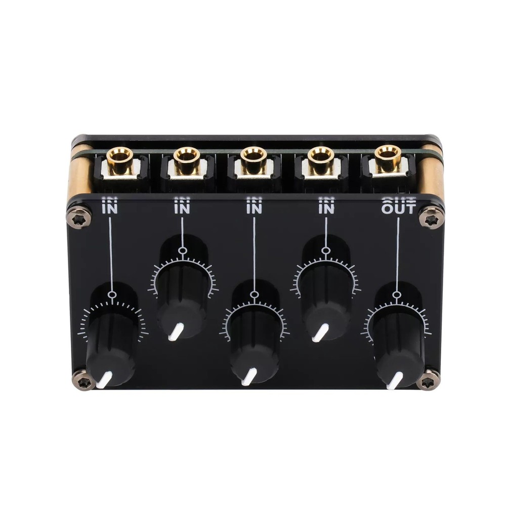 Stereo Audio Mixer With 4x 3.5mm input interfaces and 1x 3.5mm output interface