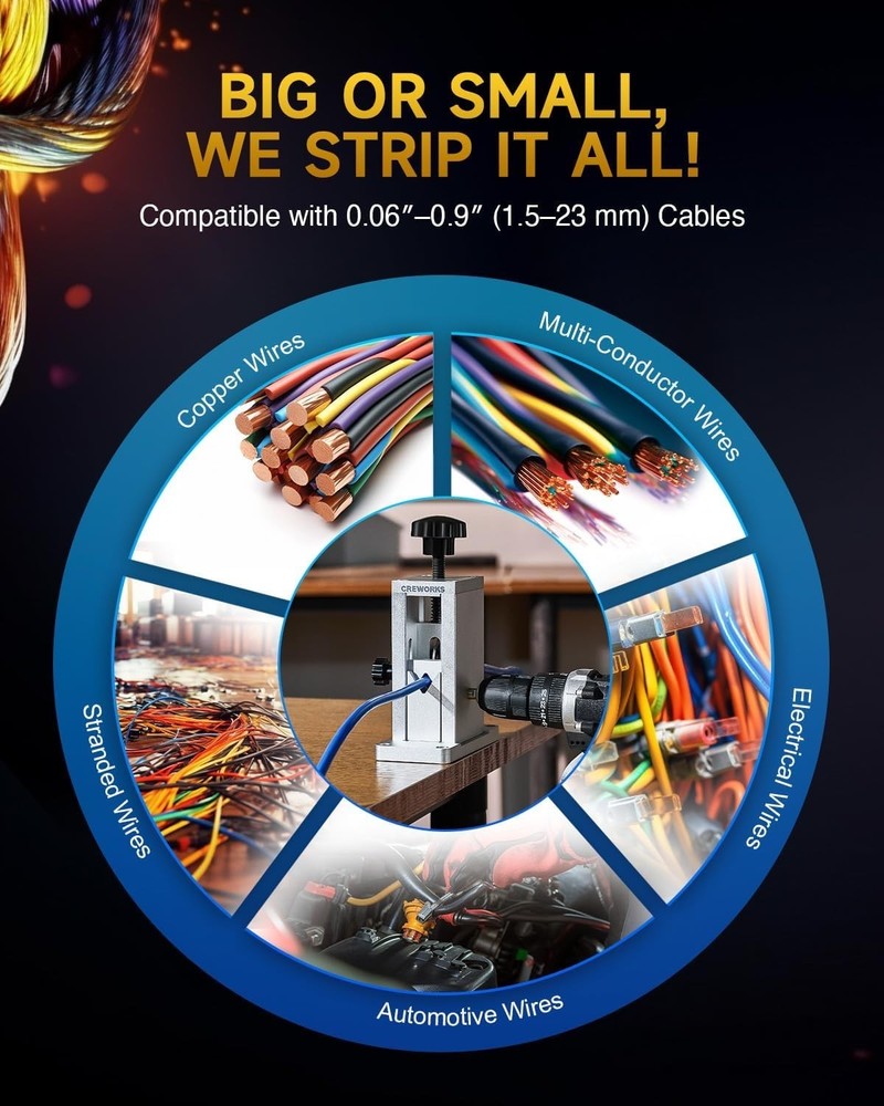 Manual Wire Stripper Machine Portable with Adjustable Feed Hole