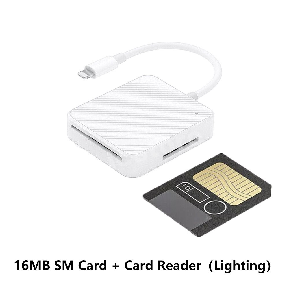 Smartmedia Card 16MB SM Memory Card + Smartmedia Card Reader Adapter Lighting