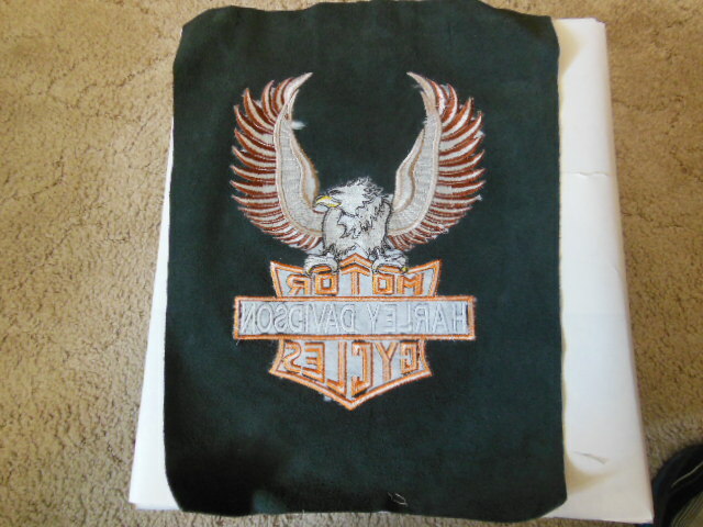 Harley Davidson Leather Eagle Bar & Shield Embroidered Jacket Patch 10" x 7"