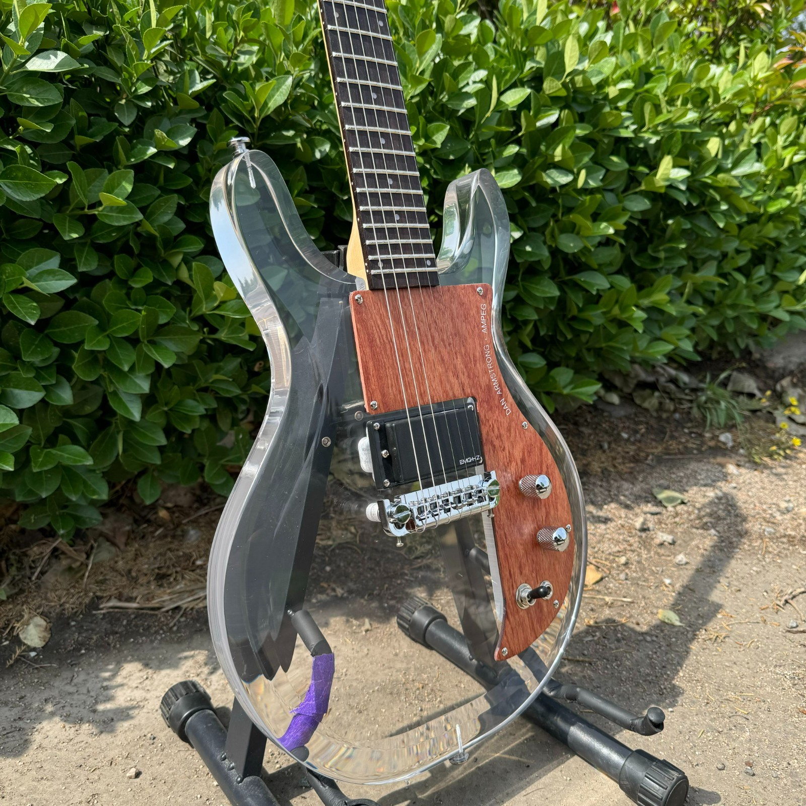 Custom Clear Lucite Electric Guitar-Armstrong DAN Rosewood AccentsRosewood Panel