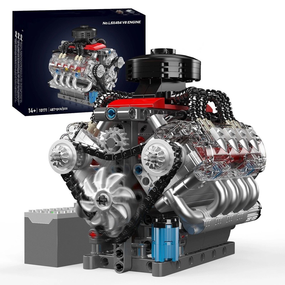 V8 Engine Motor Engineering Model Toy for Creative Build and Design Enthusiasts