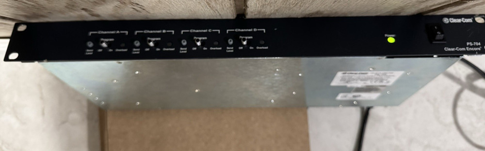 Clear-Com PS-704 4-Channel Intercom Power Supply - Good Working Condition