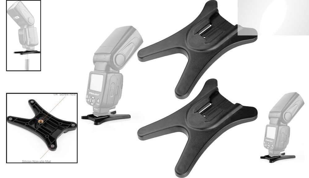 Professional Camera Flash Stand Set - Lightweight with 1/4" Metal Thread, 2 Pack