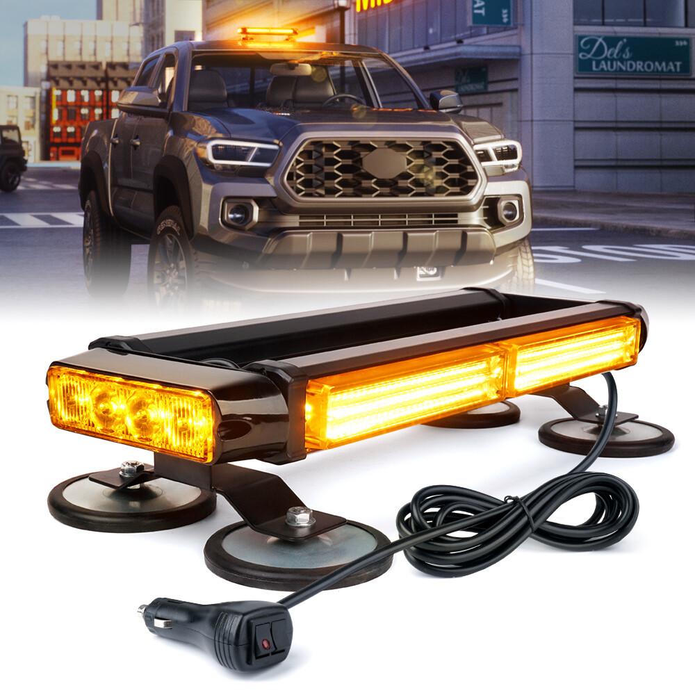 Xprite 14.5" LED Strobe Light Bar Rooftop Double Side Flashing Emergency Warning