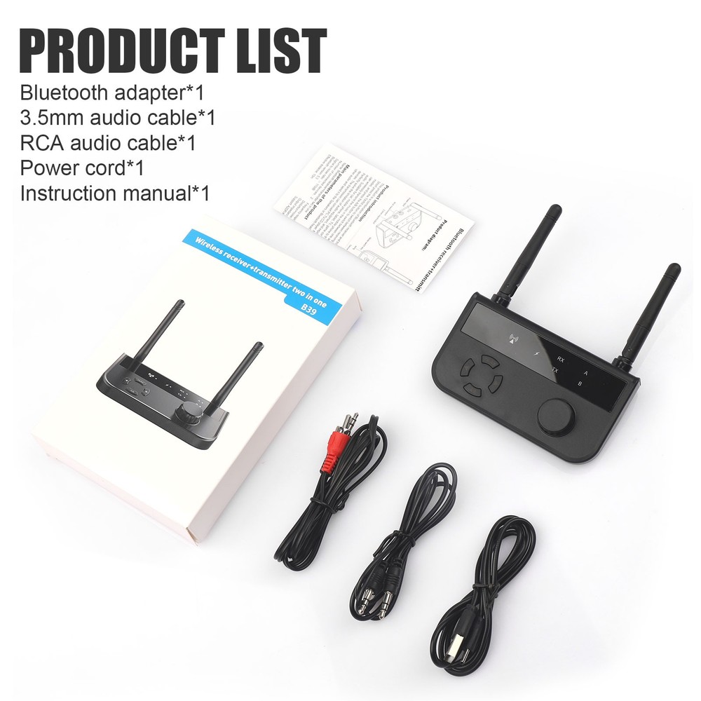 Bluetooth 5.3 Transmitter Receiver Long Range For TV Home Stereo Audio Adapter