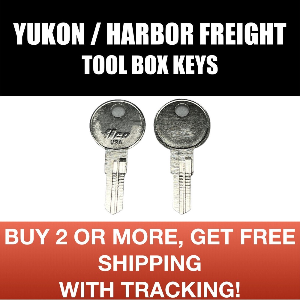 2 Yukon / Harbor Freight Toolbox keys cut to code for key codes E00-E30, A00-A30