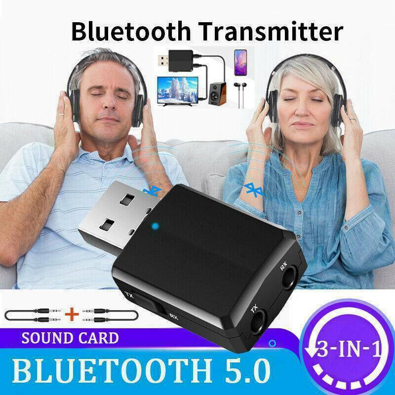 3 in 1 USB Bluetooth 5.0 Audio Transmitter/Receiver Adapter For TV PC CAR #37