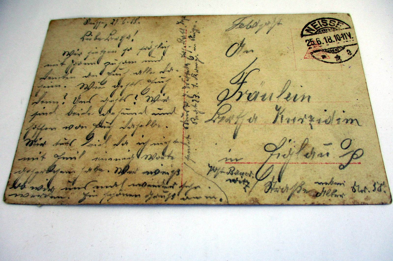 German Document WW1 Postcard Prussian