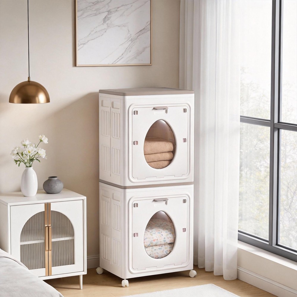 Laundry Basket with Wheels, Laundry Hamper Clothes Hamper, Rolling Laundry Baske