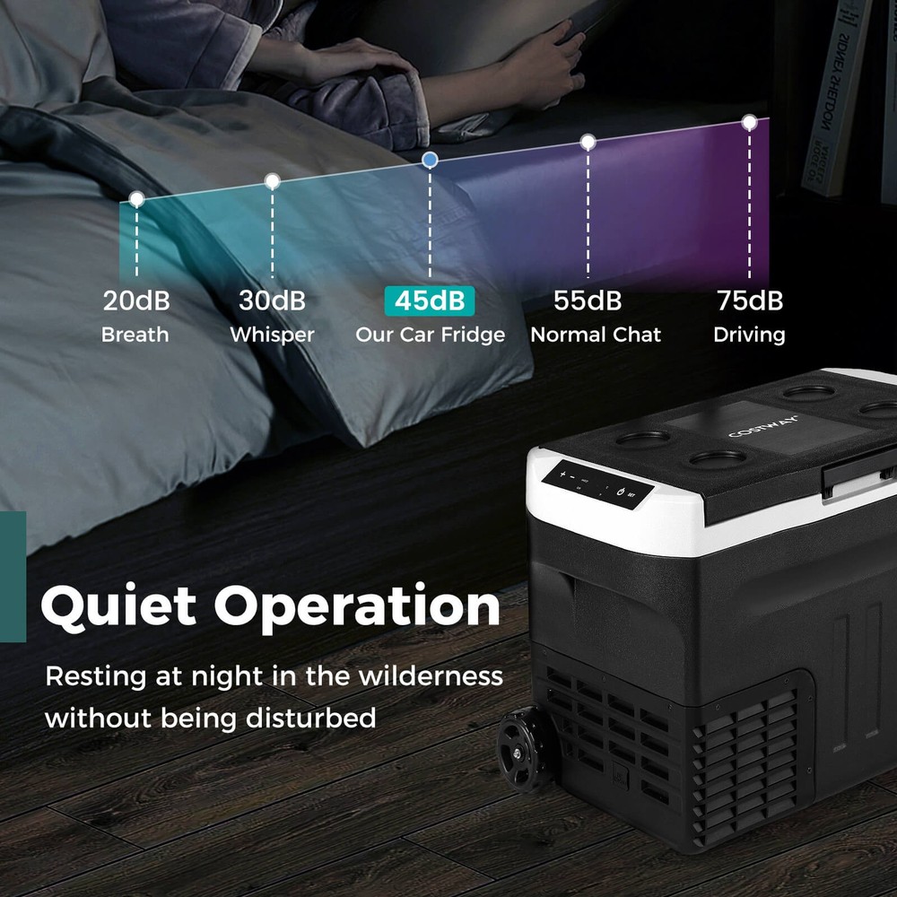 12 Volt Car Refrigerator w/ -4℉~68℉ Adjustable Range Divider for Camping