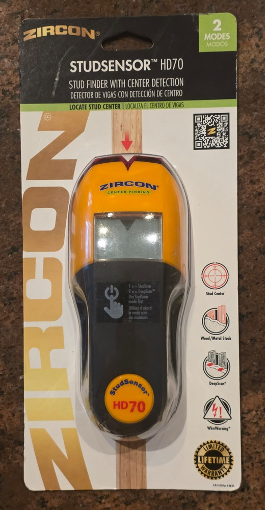 Zircon StudSensor HD70 Stud Finder with Center Detection