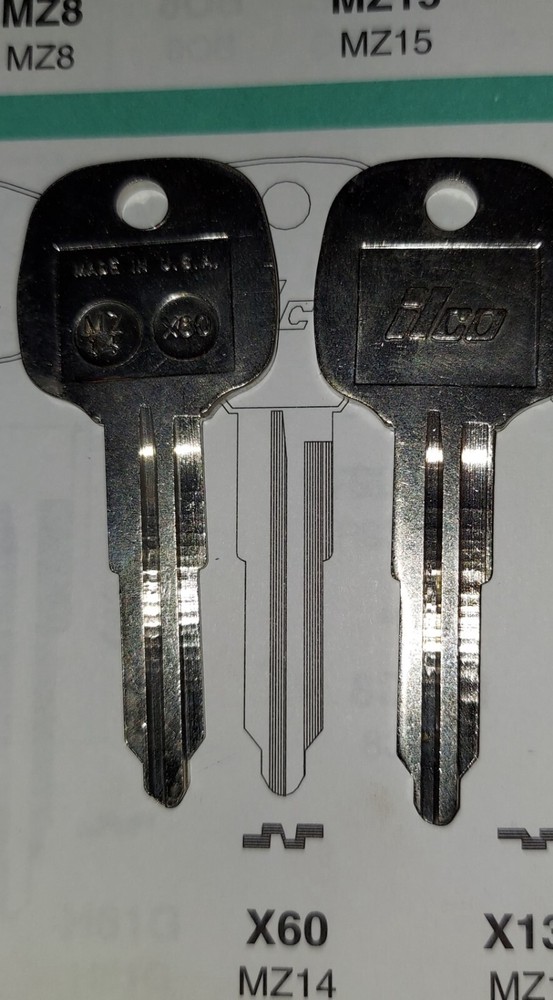 Mazda X60, MZ14 Vintage Key Blank.