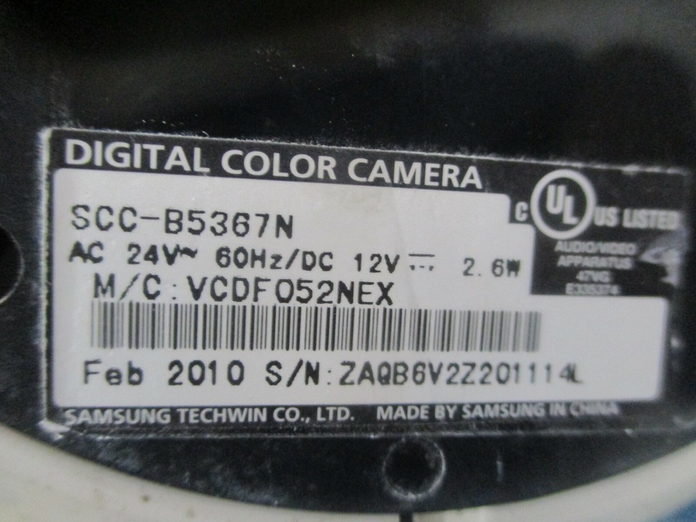 Samsung Model: SCC-B5367N Digital Color Dome Camera <