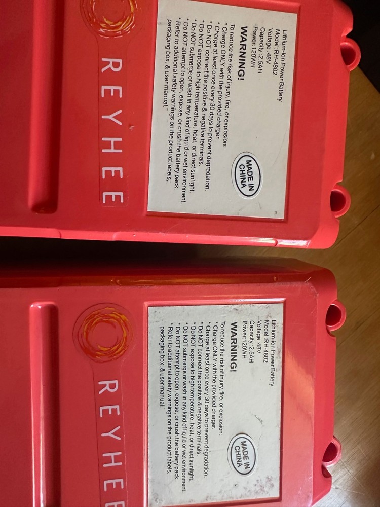 Replacement Batteries for Scooter 2 Pack REYHEE Brand 48 volt
