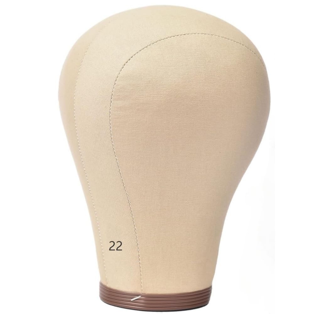 22-inch Cork Canvas Styling Head for Professional Wig Display & Creation