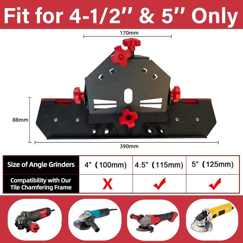 45 Degree Tile Chamfering Tool, Angle Grinder Tool for Tile Chamfering