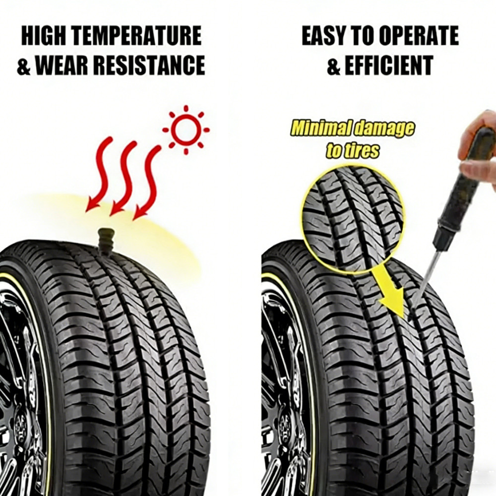 60X Tire Vacuum Repair Screw Rubber Nail Plug Car Tyre Puncture Repair Kit US~