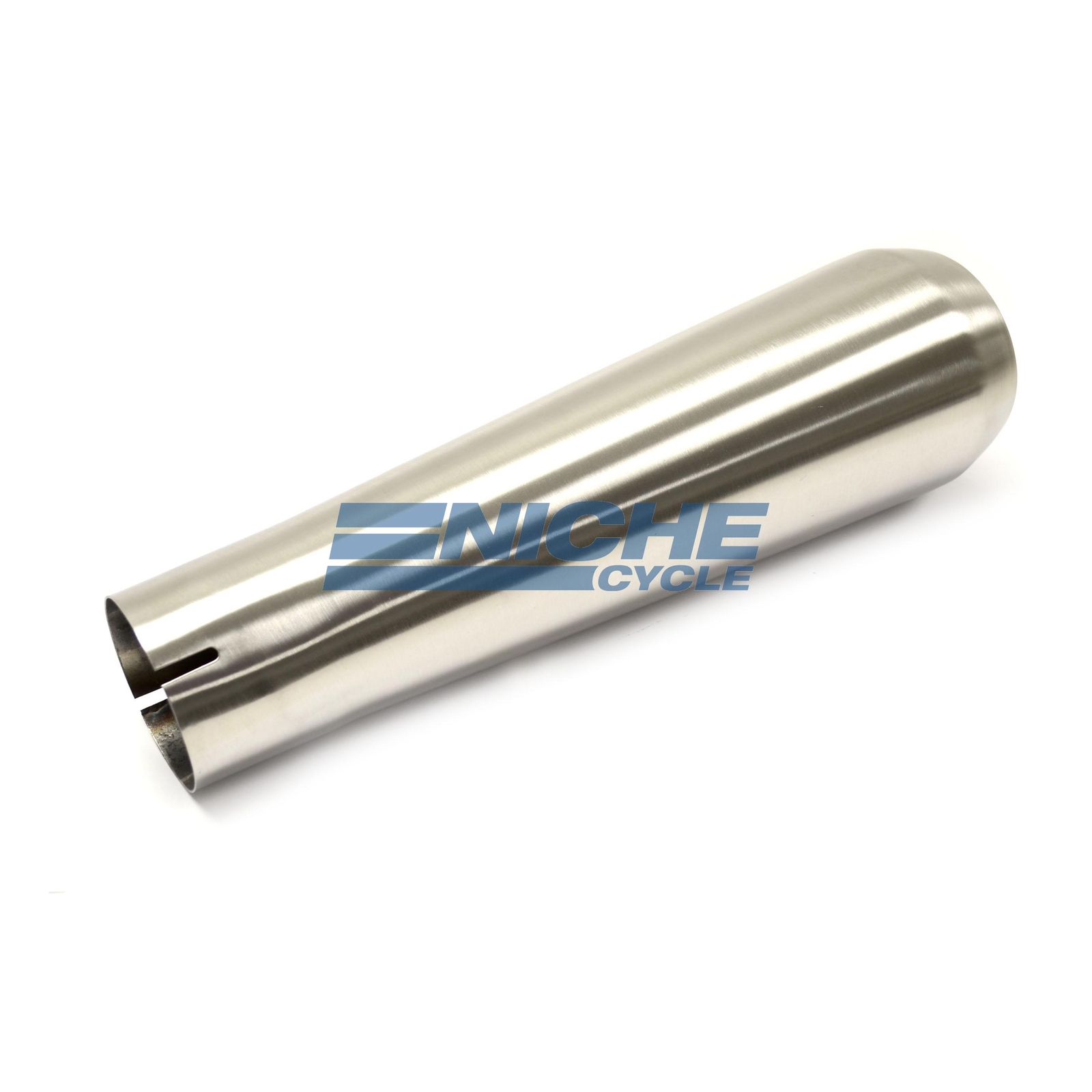 13" Big Mouth Stainless Steel Muffler w/ Bracket Reverse Cone Brushed 2.5"