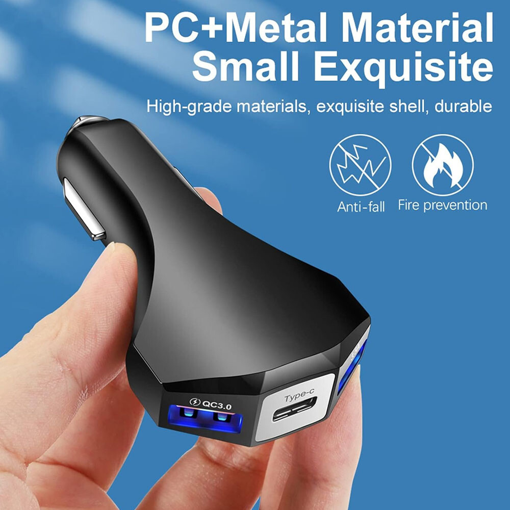 USB Car Charger 7A Quick Charge 3.0 QC Type C PD Fast Charging