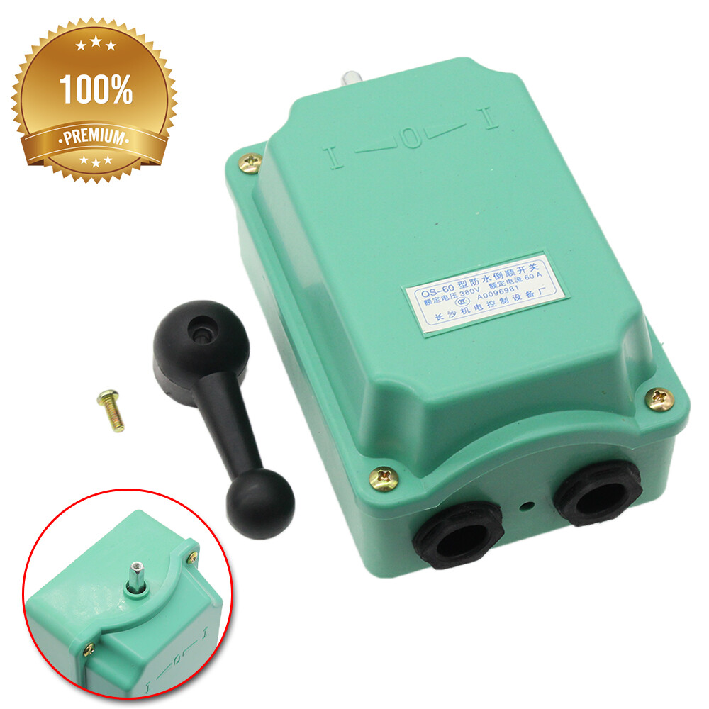 NEW 60A 0-380V Drum Switch - RainProof, Forward/Off/Reverse Motor Control