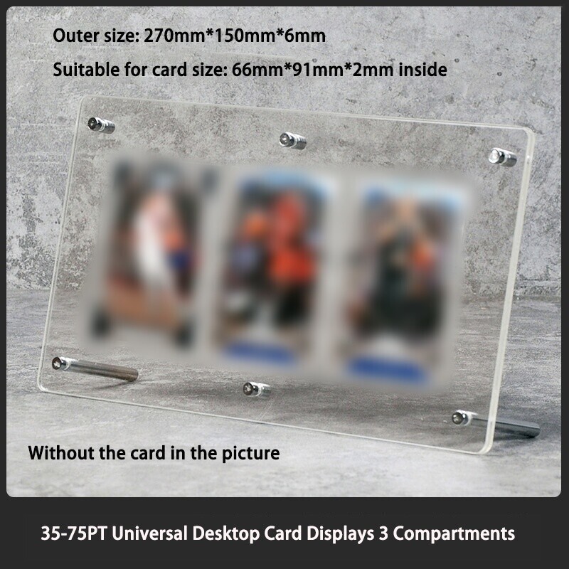 3 Compartment High Definition Acrylic 35-75pt Card Collector Desktop Display