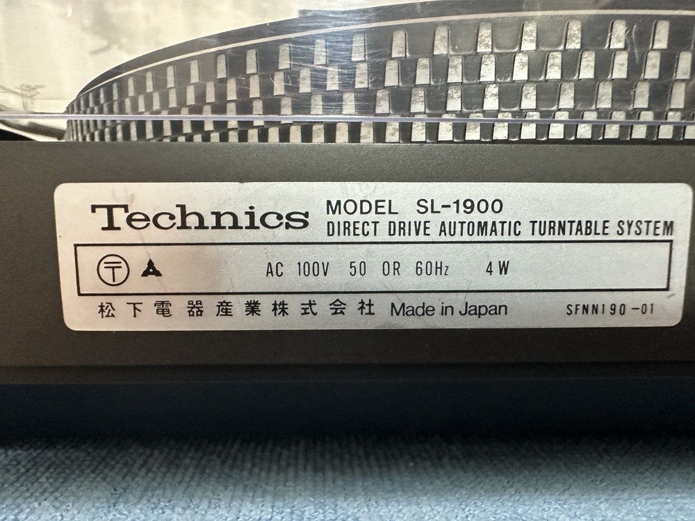 Technics SL-1900 Direct Drive Automatic Turntable working Tested From Japan