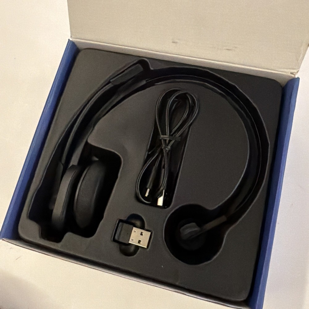 Bluetooth Headset with USB Dongle for Computer, Single-Ear Wireless Headset w...