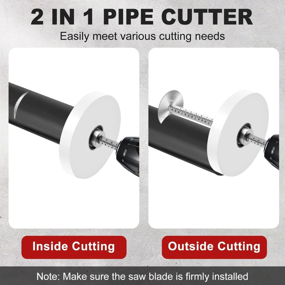 Inside Pipe Cutter for PVC Pipe Cutter Tool with 4" Scale Adjustable Depth Gauge