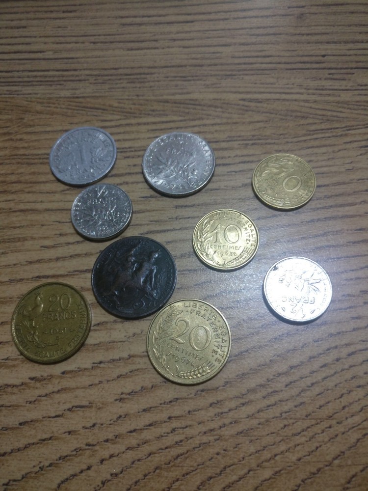 9 x Assorted French Coins