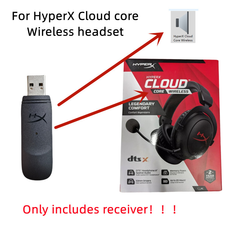 USB Dongle Receiver Adapter For Kingston HyperX Cloud core Wireless Headset