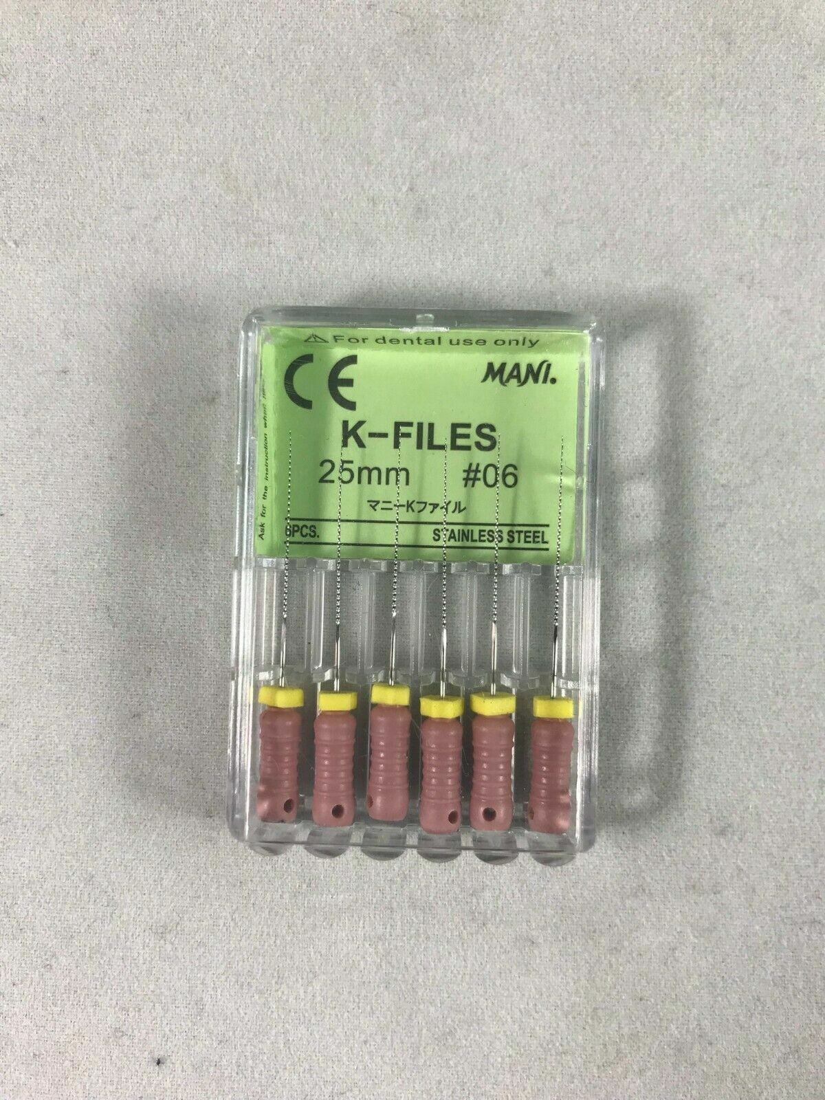 Mani Dental Root Canal Endo Stainless Steel K-files 25mm All Sizes 30 Files/pk
